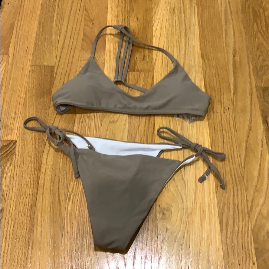 Shein Medium Solid Tie Side Bikini